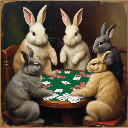 Bunny Poker Downloadable Cross Stitch Pattern