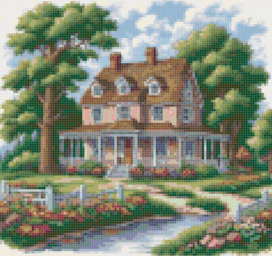 Country Home Downloadable Cross Stitch Pattern