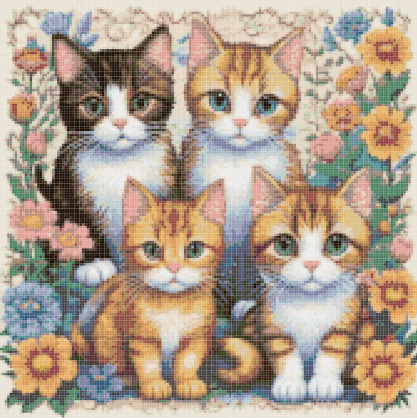 Fun Loving Kitties Free Downloadable Cross Stitch Pattern