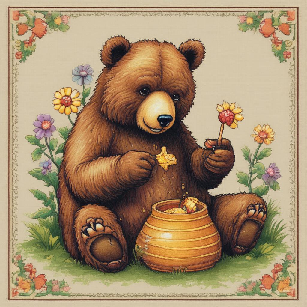 Honey Bear Downloadable Cross Stitch Pattern