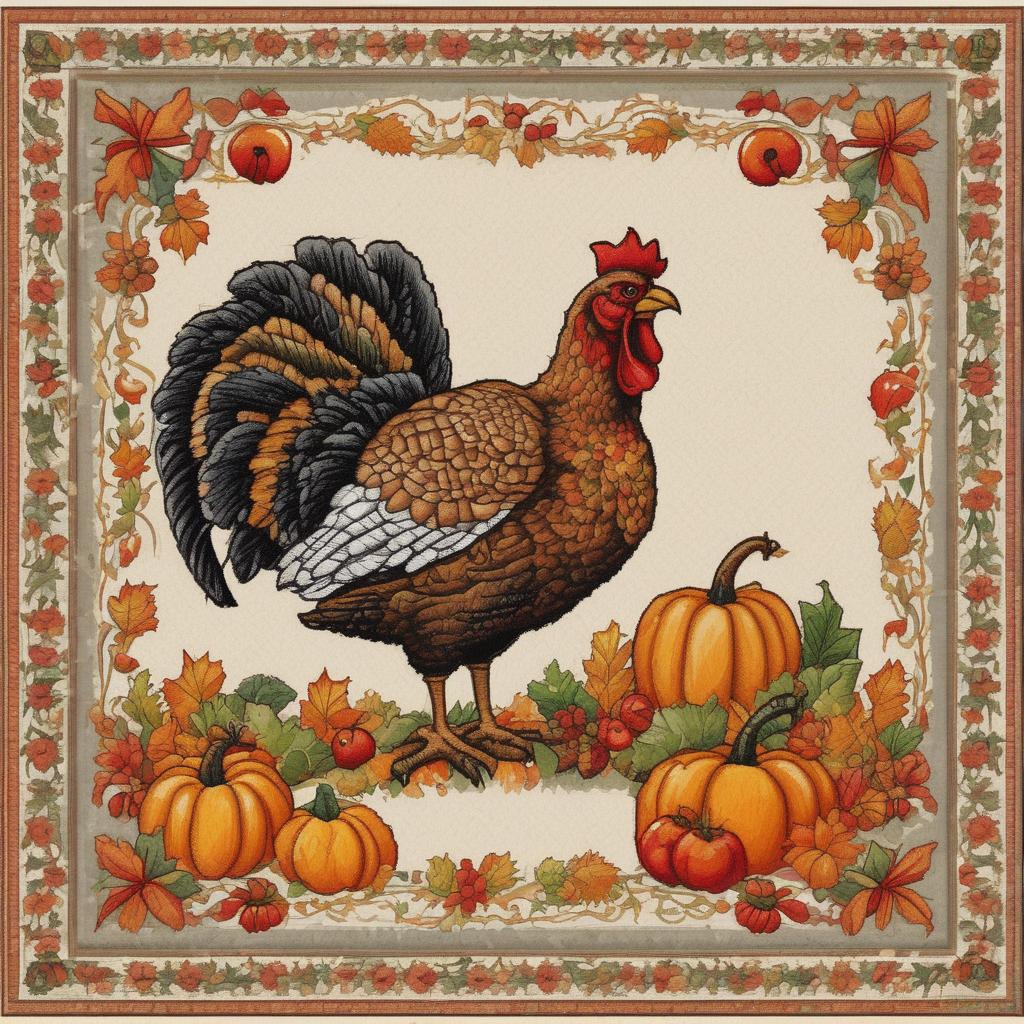 Pardoned Turkey Downloadable Cross Stitch Pattern