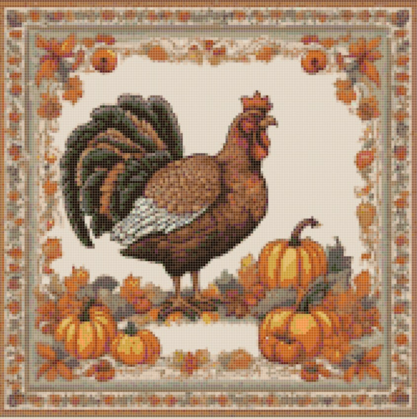 Pardoned Turkey Downloadable Cross Stitch Pattern